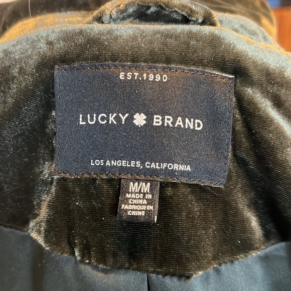 NWOT Lucky brand size M soft velour green jacket. - Picture 3 of 5
